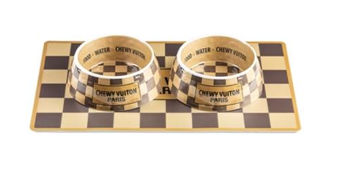 Checker Chewy Vuiton Bowls &amp;  Placemat Bundle