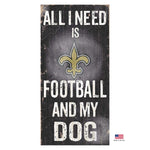 New Orleans Saints Distressed Football And My Dog Sign