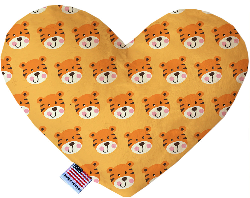 Tally The Tiger 8 Inch Canvas Heart Dog Toy