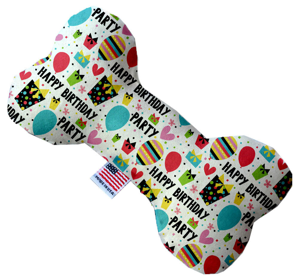 Happy Birthday 6 Inch Canvas Bone Dog Toy