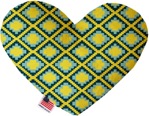 Yellow Southwest 6 Inch Canvas Heart Dog Toy