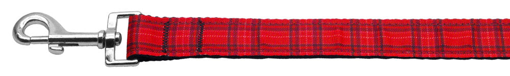 Plaid Nylon Collar Red 1 Wide 4ft Lsh
