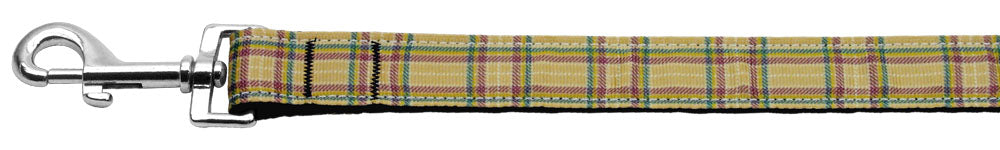 Plaid Nylon Collar Khaki 1 Wide 6ft Lsh