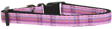 Plaid Nylon Collar Pink Small