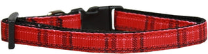 Plaid Nylon Collar Red Small