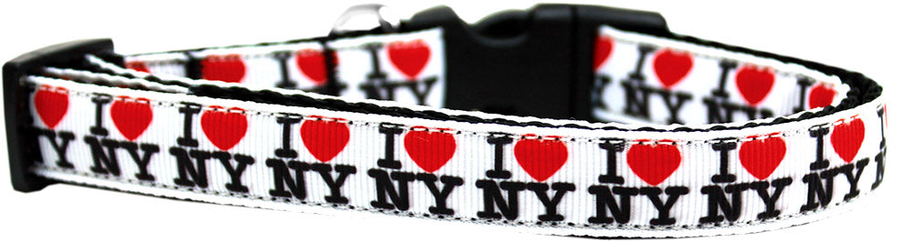 I Heart Ny Ribbon Dog Collar Medium Narrow
