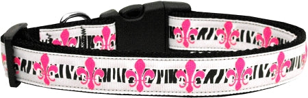 Pink Fleur De Lis Nylon Cat Collar