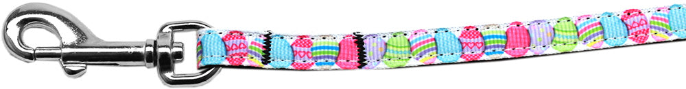 Easter Egg Nylon Ribbon Pet Leash 3/8 Inch Wide 4ft Lsh