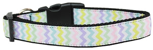 Spring Chevron Nylon Dog Collar Large