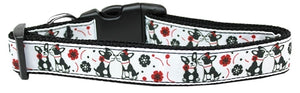 French Love Nylon Dog Collar Medium Narrow