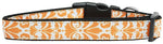Damask Orange Nylon Dog Collar Sm