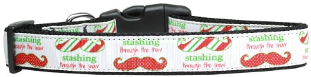 Stashing Through The Snow Nylon Dog Collar Large
