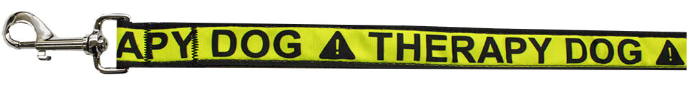 Therapy Dog Caution Tape Nylon Pet Leash 1in By 4ft