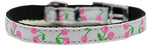 Cherries Nylon Dog Collar With Classic Buckle 3/8" White Size 8