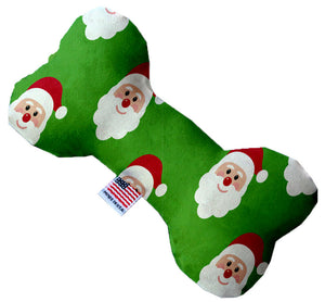 Smiling Santa 10 Inch Canvas Bone Dog Toy