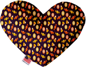 Halloween Candy Confetti 8 Inch Canvas Heart Dog Toy