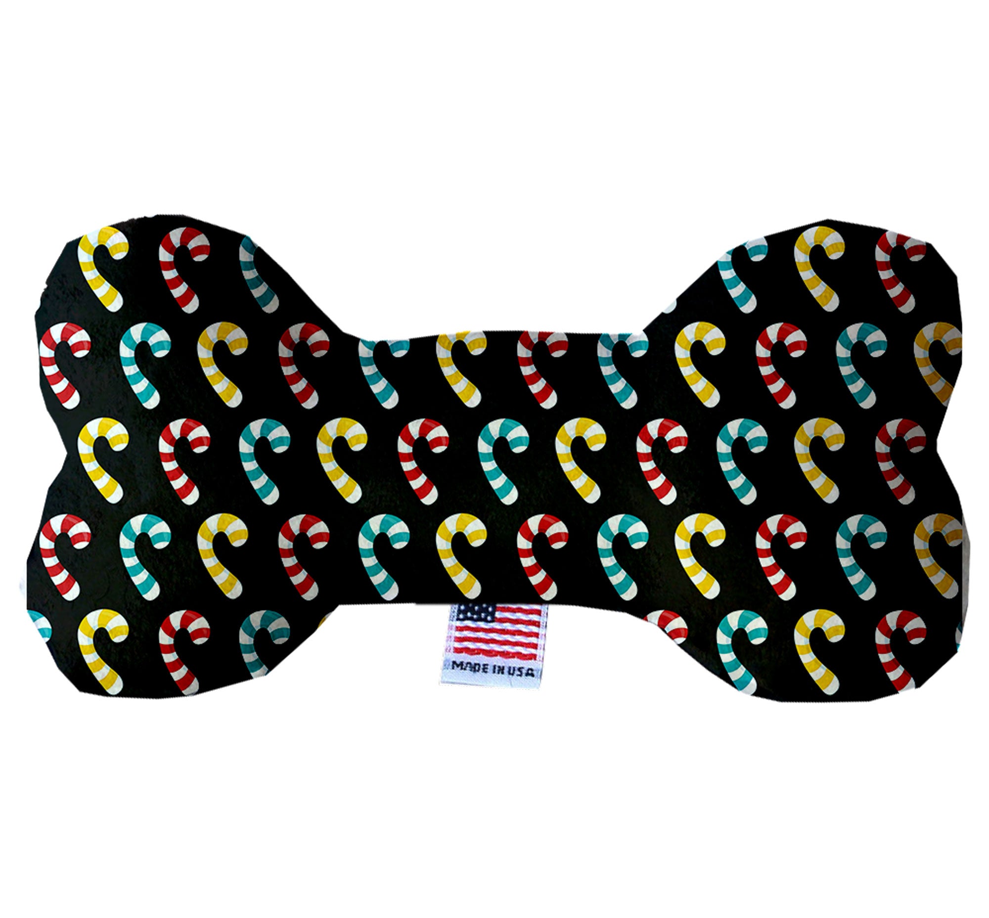 Colorful Candy Canes 8 Inch Bone Dog Toy