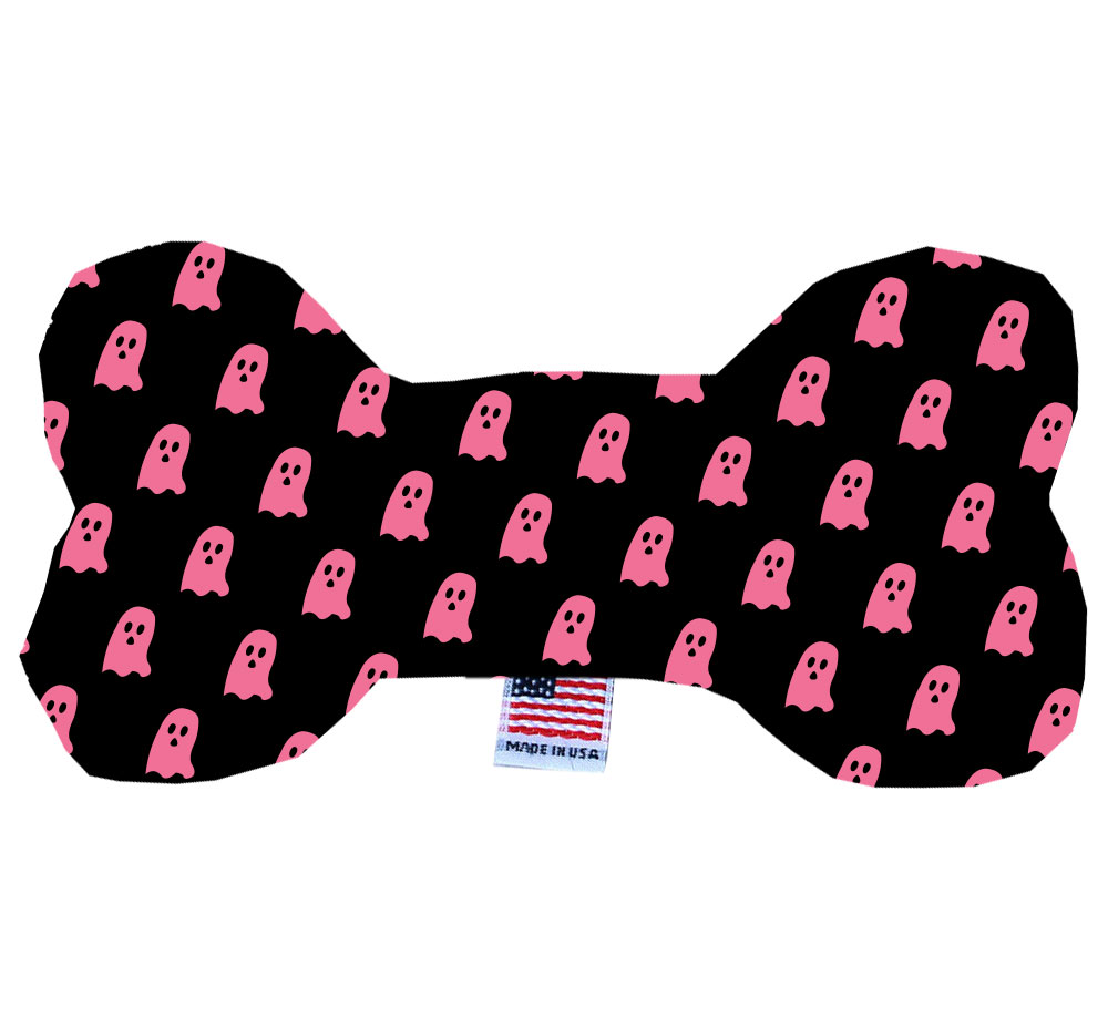 Pink Ghost On Black 10 Inch Bone Dog Toy