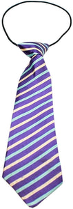 Big Dog Neck Tie Purple And Aqua Stripes