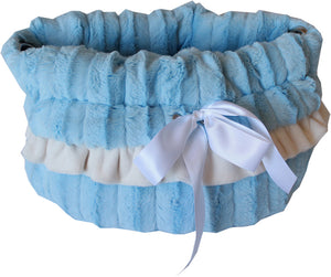 Baby Blue Reversible Snuggle Bugs Pet Bed, Bag, And Car Seat All-in-one