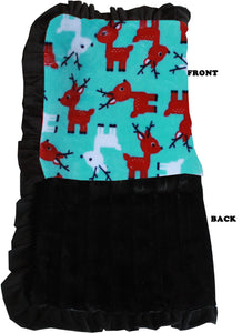 Luxurious Plush Pet Blanket Reindeer Folly Jumbo Size