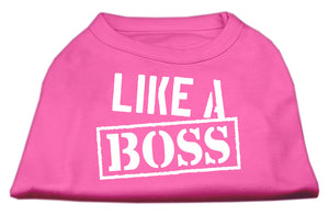 Like A Boss Screen Print Shirt Bright Pink Xs