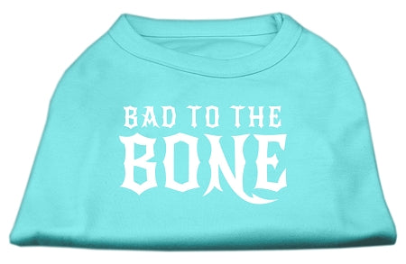 Bad To The Bone Dog Shirt Aqua Xs