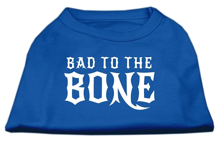 Bad To The Bone Dog Shirt Blue Xs