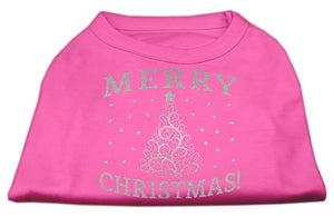 Shimmer Christmas Tree Pet Shirt Bright Pink Xs
