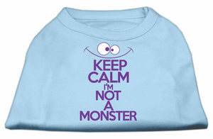Keep Calm Screen Print Dog Shirt Baby Blue Xs