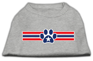 Patriotic Star Paw Screen Print Shirts Grey Xl