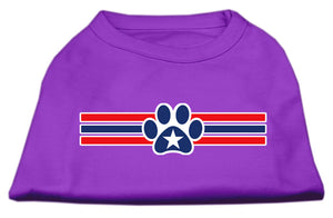 Patriotic Star Paw Screen Print Shirts Purple Xl