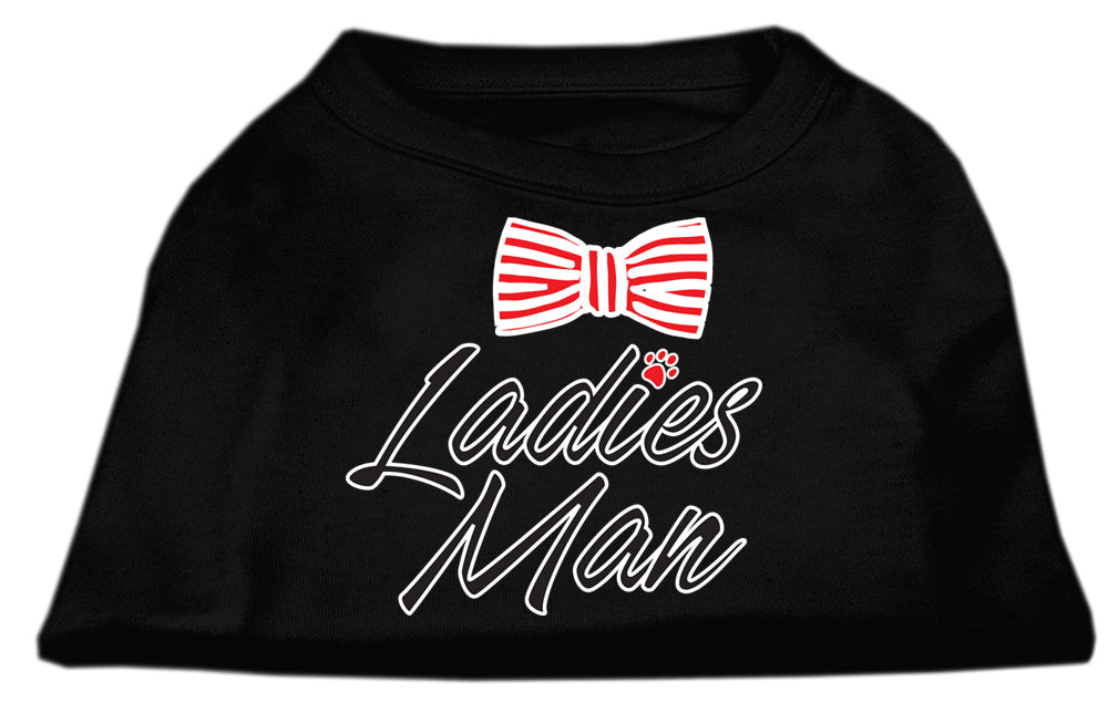 Ladies Man Screen Print Dog Shirt Black Sm