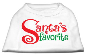 Santa's Favorite Screen Print Pet Shirt White Xs