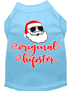 Original Hipster Screen Print Dog Shirt Baby Blue Xxl