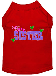 Big Sister Screen Print Dog Shirt Red Xl