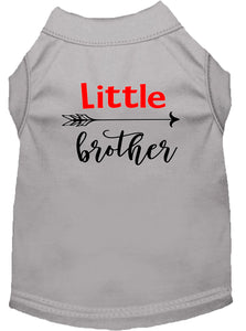 Little Brother Screen Print Dog Shirt Grey Xxxl