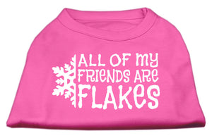 All My Friends Are Flakes Screen Print Shirt Bright Pink Xxl