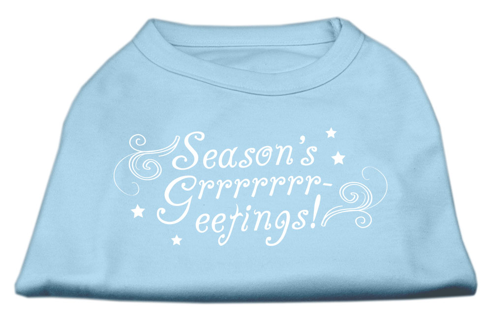Seasons Greetings Screen Print Shirt Baby Blue Xxxl