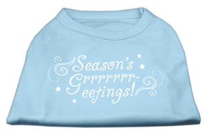 Seasons Greetings Screen Print Shirt Baby Blue Xxxl