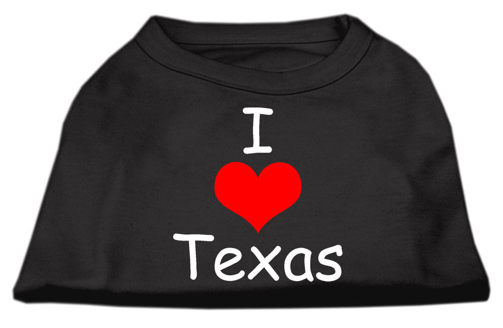 I Love Texas Screen Print Shirts Black Xxxl