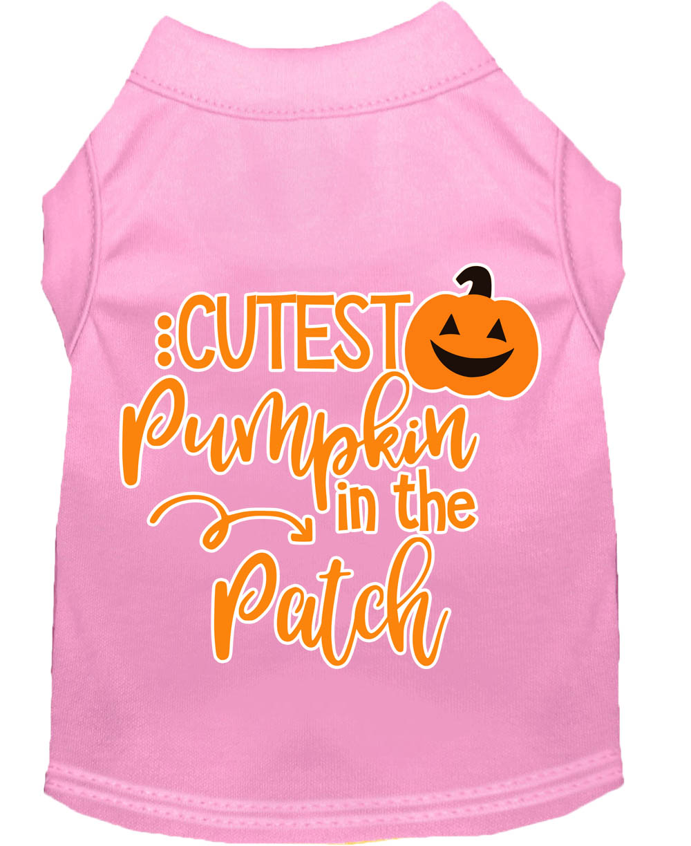 Cutest Pumpkin In The Patch Screen Print Dog Shirt Light Pink Xl