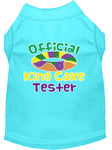 King Cake Taster Screen Print Mardi Gras Dog Shirt Aqua Xs