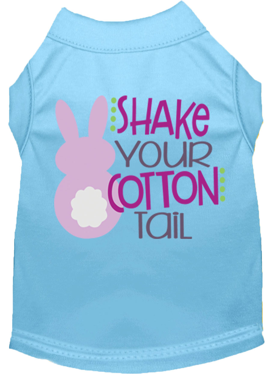 Shake Your Cotton Tail Screen Print Dog Shirt Baby Blue Sm