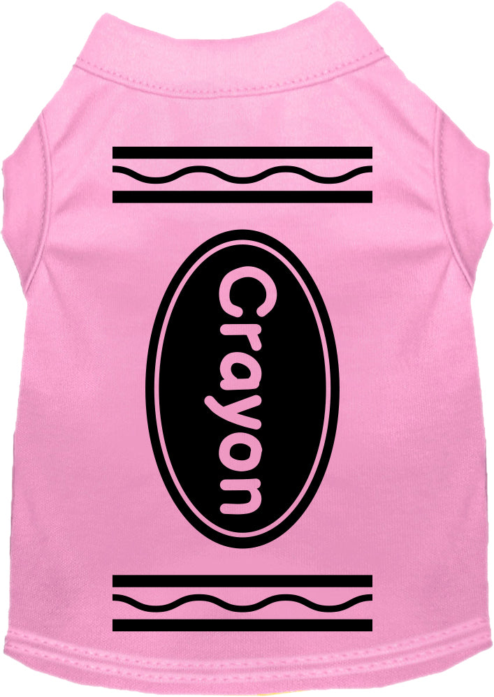 Crayon Costume Screen Print Dog Shirt Light Pink Size 5x