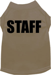 Staff Costume Screen Print Dog Shirt Tan Size 5x