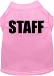 Staff Costume Screen Print Dog Shirt Light Pink Size Xxl