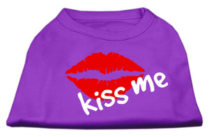 Kiss Me Screen Print Shirt Purple Sm