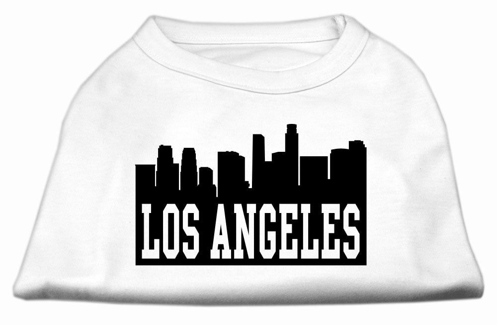 Los Angeles Skyline Screen Print Shirt White Sm