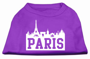 Paris Skyline Screen Print Shirt Purple Med
